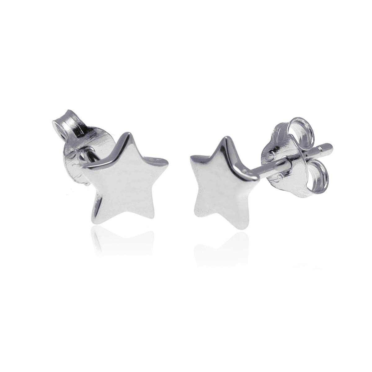 Oobi Doop Sterling Silver Star Stud Earrings with Jewellery Gift Box