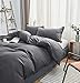 SORMAG Duvet Cover Queen Gray Microfiber with Zipper Close Duvet Cover Set 3 Piece (90x90)