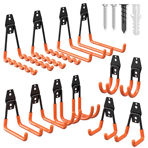 Garage Hooks Heavy Duty 12 Pack, Esky Steel Garage Storage Hooks, Tool