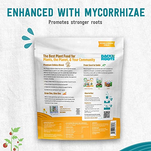 BACK TO THE ROOTS EDIBLES PLANT FOOD – ORGANIC, SUSTAINABLY-MADE GARDEN MADE WITH DOLOMITIC LIMESTONE, MYCORRHIZAE, AND KELP AND ALFALFA MEAL – 1.5 LB PREMIUM BLEND