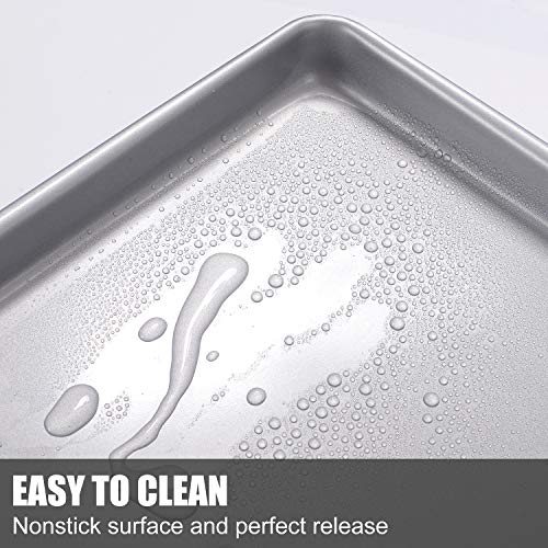 Joho Baking Sheet Pans Cookie Sheet,Nonstick Bakeware Set of 2, Professional Baking Pan Set for Oven,2-Piece,Silver