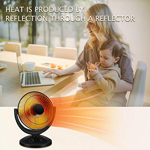 Kismile Oscillating Parabolic Space Heater with Thermostat and Timer