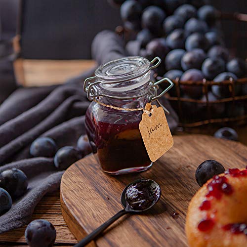 Spice Jars, Flrolove 30 Pack 3.5oz Oval shaped Glass Jars with Leak