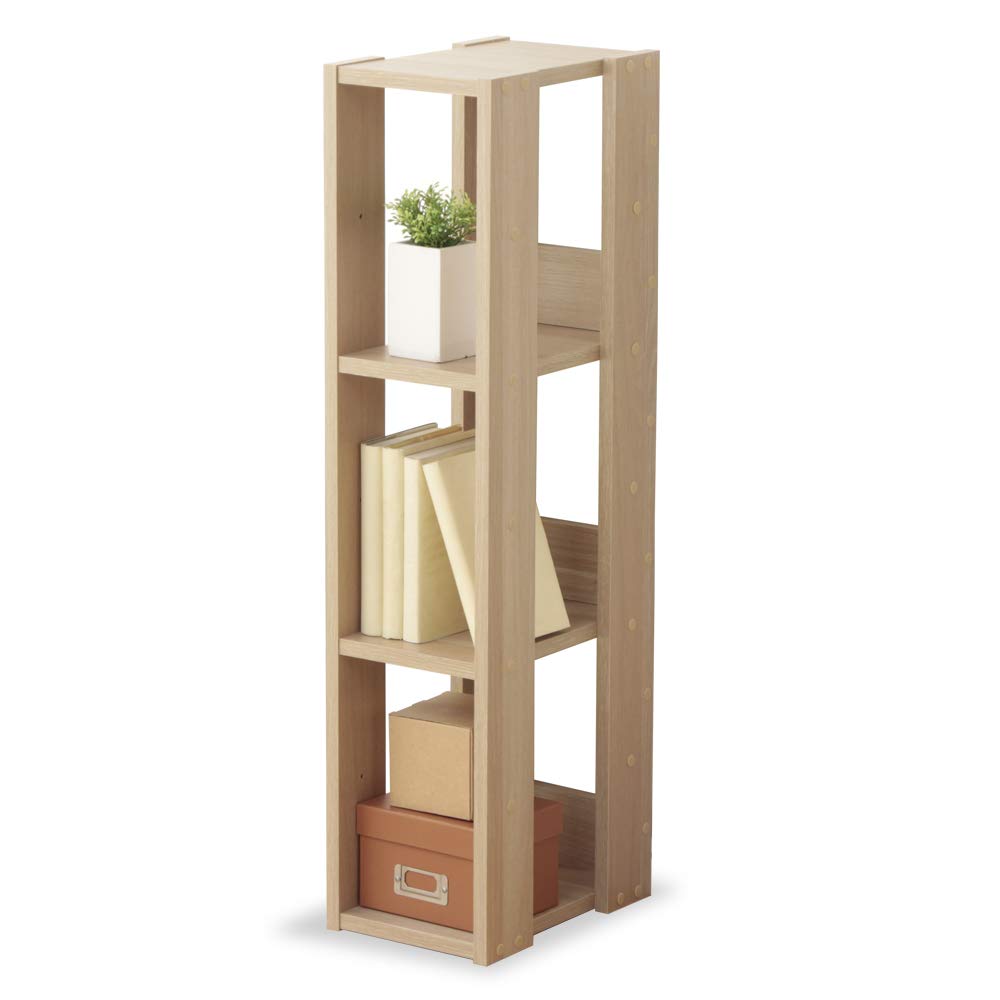 アイリスオーヤマ ラック ディスプレイ リビング収納 本棚 靴箱 下駄箱 木製 3段 ナチュラルの商品画像