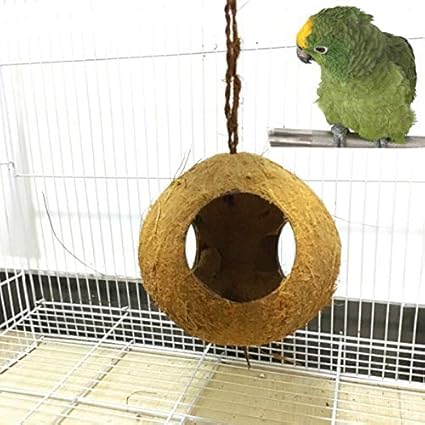 Vaselonsa Bird Feeder Parrot Hamster Lizard Aquarium Coconut Shell