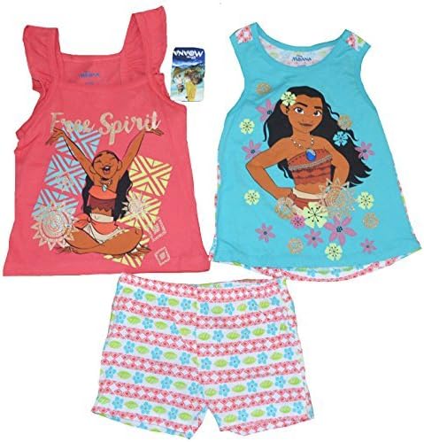 Disney Moana Little Girls' Free Spirit 3-Piece Shorts Set