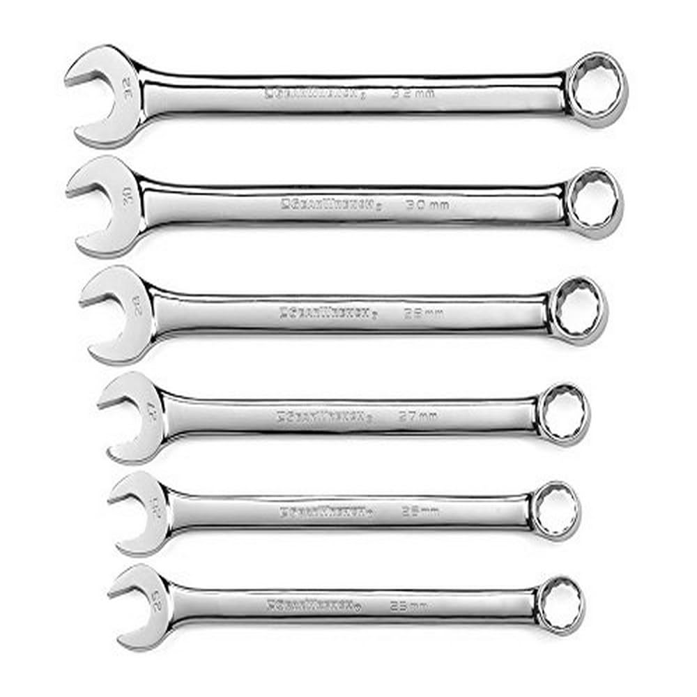 GearWrench 6 Pc. 12 Pt. Combination Wrench Set, Long Pattern, Metric - 81922