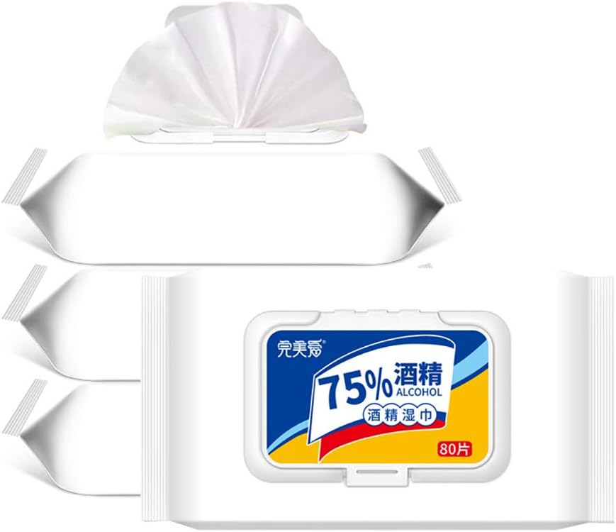 Mylujo 80pcs Sanitizing Wipes Ethanol Wipes Extraction Wet Tissue Disposable Household Cleaning Wipes