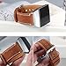 bayite Leather Bands Compatible Fitbit Ionic, Genuine Leather Replacement Accessories Straps Wristband Women Men, Brown
