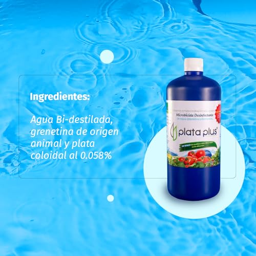 Plata Plus microbicida para agua, frutas y verduras 1000 ml.