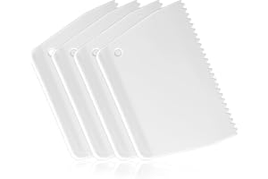 JIYIN 4 Pcs Adhesive Spreader, Plastic Notch Trowel 3/16" Tooth Reusable Notched Glue Spreader Hardwood Flooring Spreaders for Spread Epoxy Glue Epoxy Resin Putty