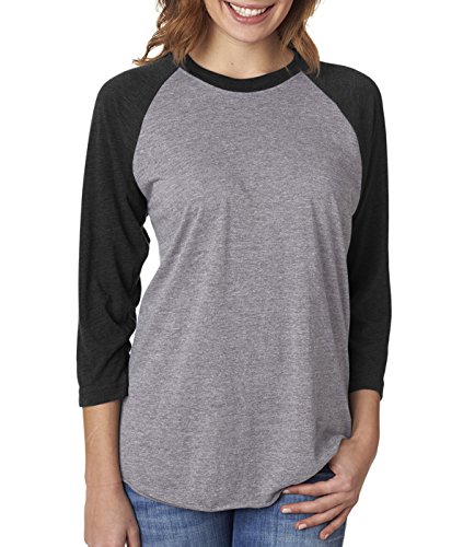 Next Level 6051 - Vintage Black Sleeves/Premium Heather Body-X-Large