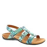 Vionic Rest Amber Backstrap Sandal Teal Snake 9 M