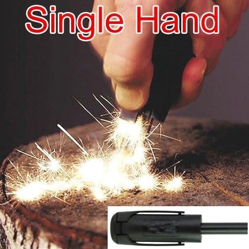 New Survival Single Hand Outdoor Magnesium Flint Steel Fire Starter Kit