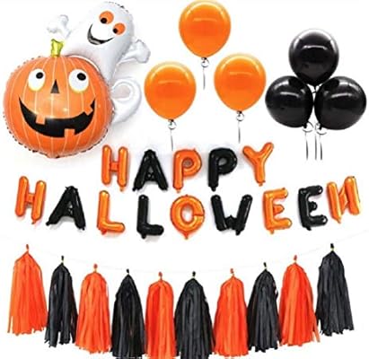 Happy Halloween Party Balloon Banner Fringe Tassel Garland Decor