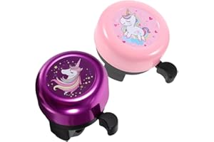 GENERIC 1-Pack / 2-Pack Kids Bike Bell – Fun Unicorn & Dinosaur Designs, Loud Crisp Sound, Durable Metal Bicycle Bell for Boys & Girls (Multiple Colors & Styles)