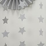 2-Pack,Silver star Garland, Silvery Christmas galaxy banner, Twinkle Twinkle Little Star garland Christmas garland, Christmas decor, Silver Baby shower(4 inch in Diameter, 13 Feet)