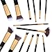 JPNK Synthetic Makeup Brush Set Cosmetics Foundation Blending Blush Eyeliner Face Powder Brush Makeup Brush Kit (Golden)