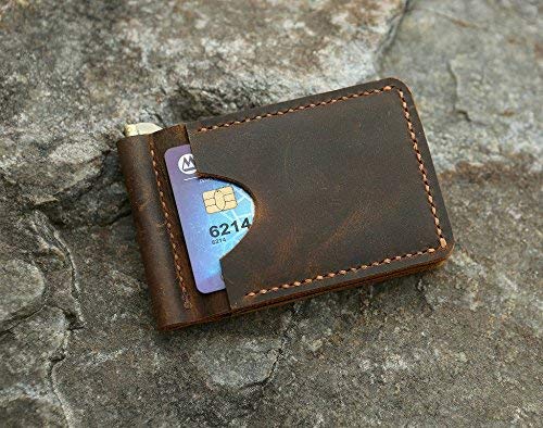 Personalized Distressed Leather Card Wallet Men Leather - 