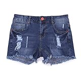 Goddess Area Women's Casual Mid Waisted Distressed Ripped Stretch Denim Shorts Jeans