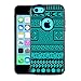 Protective Designer Vinyl Skin Decals for OtterBox Commuter iPhone 5c Case - Cool Trendy Floral, damask, Chevron & Tribal Design Patterns (Pack of 4 Skins) - [TeleSkins] - Only SKINS and NOT Case