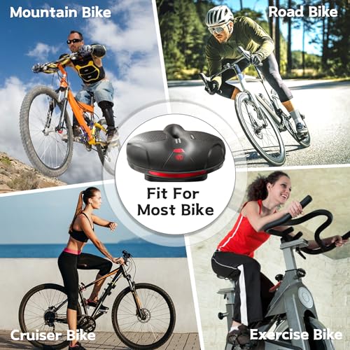 Hmseng Comfort Bike Saddle, Very Comfortable Bicycle Saddle for Mountain, Road, Urban Bike,