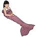 Kpblis Warm and Soft Mermaid Tail Blanket diffenrent Colors Mermaid Blanket for Kids and Adult(Pink 56