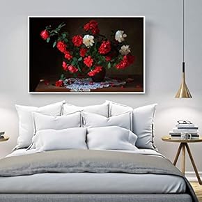 Floating Framed Canvas Wall Art for Living Room, Bedroom Still Life Canvas Prints for Home Decoration Ready to Hang - 16x24 inches