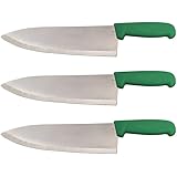 Cozzini Cutlery Imports Set of 3-10” Chef Knives Cook French Stainless Steel (Green)