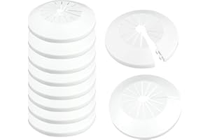 DVECUE Flange Pipe Cover Decoration Plumbing Cover Plates Escutcheon Water Drain Pipe Line Cover Plastic White 10 Pieces