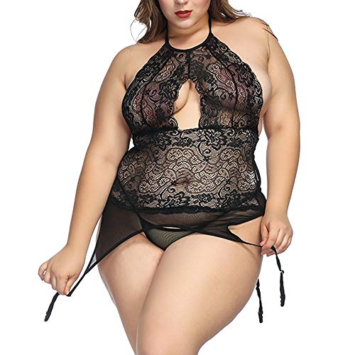 OrchidAmor Women Super Soft Comfy Teddies & Bodysuits Plus Size Sexy Lace Lingerie Sleepwear Hollowed Siamese Bodysuit