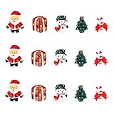 ULTNICE 15pcs Miniature Christmas Accessories Resin Snowman Santa Claus Christmas Tree Candy Cane