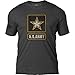 7.62 Design US Army 'Distressed Logo' Patriotic Men's T Shirt,Heather Dark Charcoal,Medium