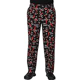 JXH Chef Uniforms men's red pepper printed 100% cotton black chef pants