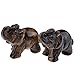 Jovivi 2pcs Natural Tiger Eye Carved Gemstones Elephant Figurine 1.5'' Elephant Statue Animal Crystal Home Room Decorations