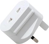 Keple UK 2 Pin to 3 Pin Shaver Toothbrush Adaptor Plug White