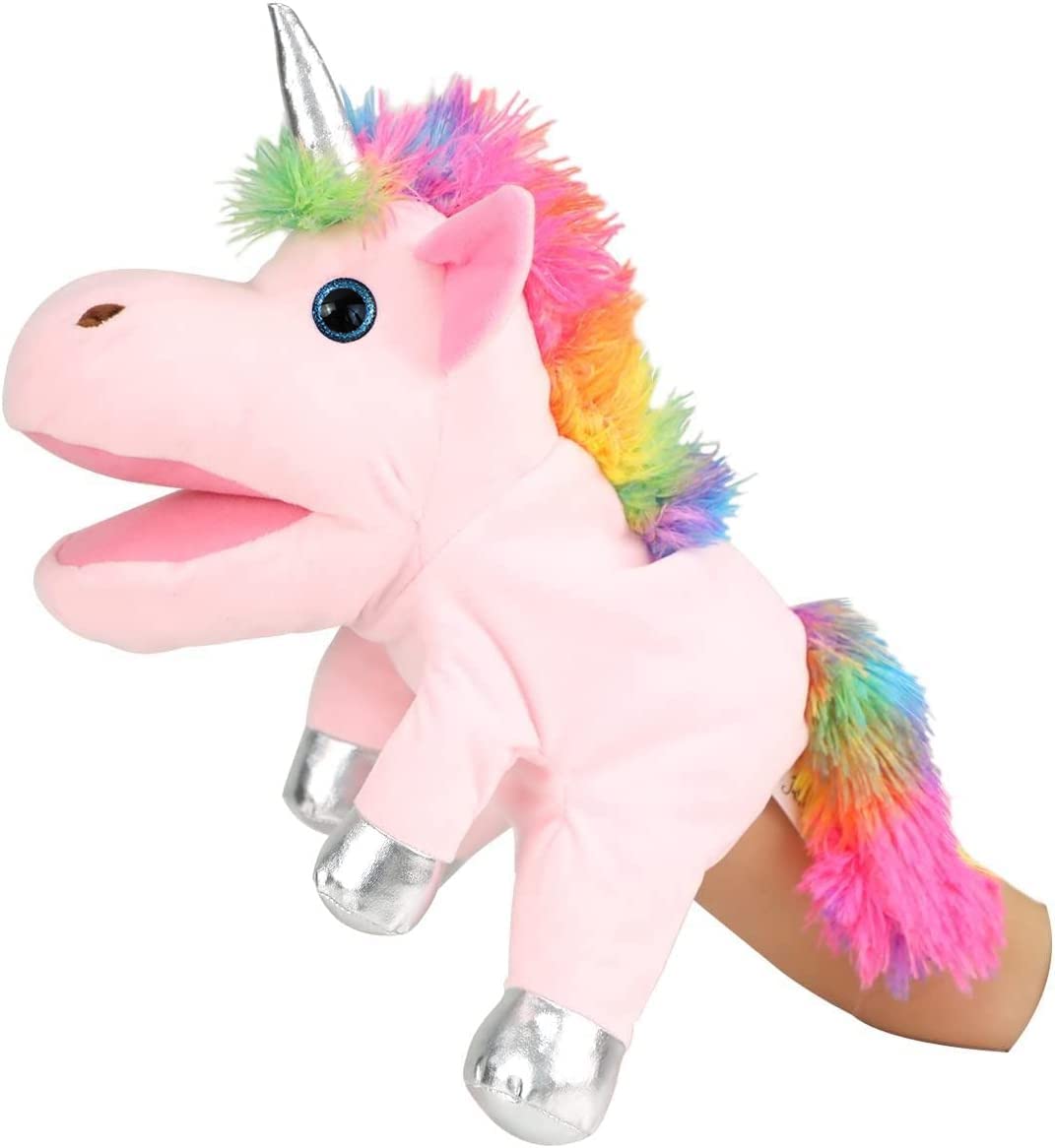 Unicorn Toys Unicorn Hand Puppet, Unicorn Stuffed Animals Hand Puppets Unicorn Toys for Girls, Puppets for Kids Rainbow Unicorn for Kids Puppets for Adults Unicorn Gifts Plush Stuffed Unicorn