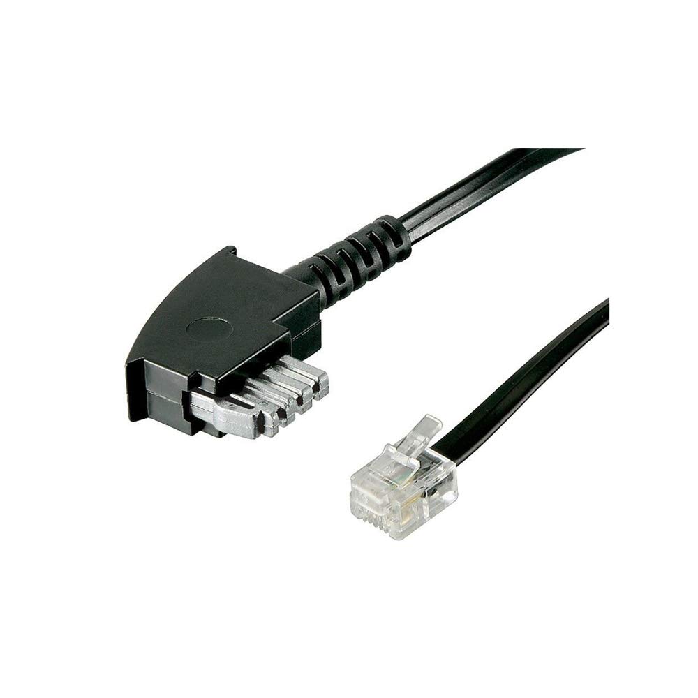 Goobay 50951 TAE-N Connection Cable (International Pin Out) 4-Pin TAE-N Male to RJ11/RJ14 Male (6P4C)