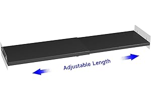 KIKIBRO Expandable Closet Shelf Organizer, Adjustable Shelves, Storage Rack Divider for Cabinet Pantry Cupboard Kitchen (1, Black Large)