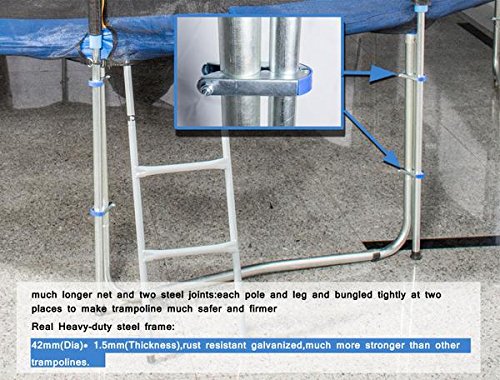image for ExacMe High Weight Limit Trampoline with Safety Pad & Enclosure Net an
