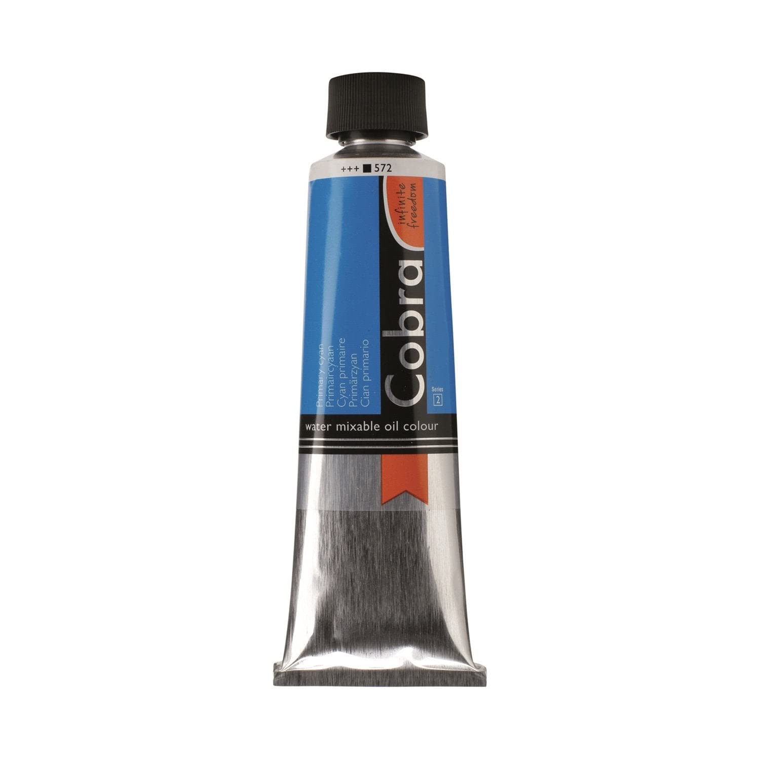 Cobra Artist Water-Mixable Oil Colour - Primary Cyan 572-40 ml Tube - Opaque - High-Pigment - Solvent-Free - Lightfast - High Quality