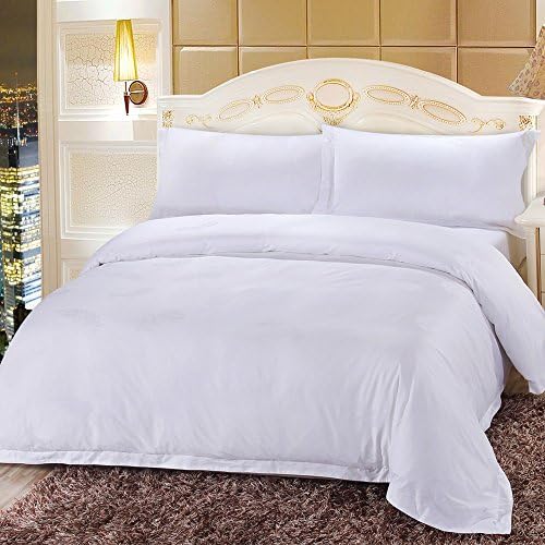 Tumei Hotel Luxury 1000 Thread Count 100% Egyptian Cotton Duvet Cover Set, Hidden Zipper Closure,Ultra Soft, durable and Fade Resistant, Twin, White