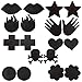 Jovivi 9 Pairs Nipple Covers Satins Pasties Disposable Self-adhesive Pasties Stickers Breast Petals, Different Style Set (Black Color 9 Pairs Set)
