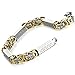 Urban Jewelry Impressive Men's Stainless Steel Bracelet Byzantine Chain, Gold Silver, 9 Inch