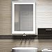 HOMCOM LED Bathroom Mirror Wall Mount Vanity Make Up Mirror with Dimmable Touch Switch Control and Defogger, Waterproof - 36