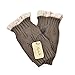 FAYBOX Winter Leg Warmer Crochet Knit Boot Socks Lace Black