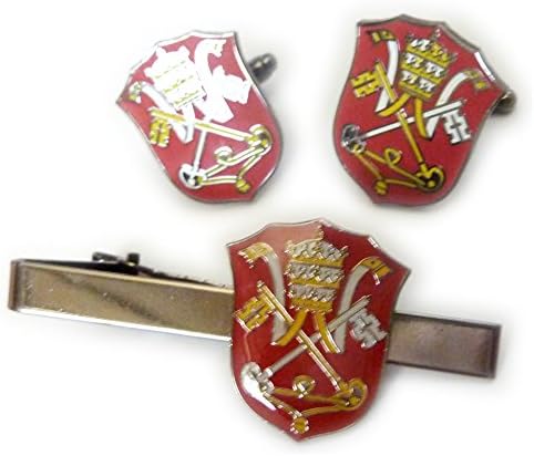 Catholic CollectiblesHoly See Vatican Coat of Arms Flag Catholic Pope TIE BAR Clip Cufflinks Set
