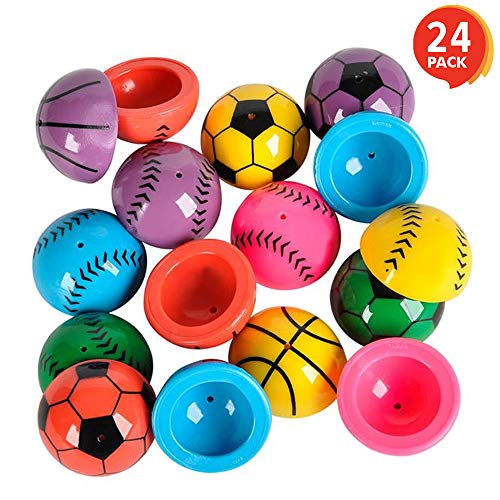ArtCreativity 1.25â€ Vinyl Sports Ball Poppers (Pack of 24) | Assorted Colors | Awesome Pop Up Toy | Ideal Impulse Item | Great Small Game Prizes, Party Favor and Gift Idea for Boys and Girls Ages 3+