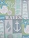Summer Fun (Elrene) Ocean Surf, Beach and Waves Marine Patchwork Vinyl Flannel Back Tablecloth (52