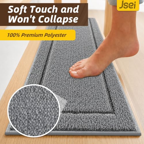 Non-Slip Stair Treads for Wooden Steps Indoor, 15 Pack 8" X 30" Edging Stair Rugs with TPE Backing,0.45" Thick Carpet Stair Treads for Kids Elders & Pets, 100% Polyester Soft Stair Runners, Light Grey | Non-Slip TPE Backing, Washable Stairs Carpet, Soft Polyester, Pet-Friendly for Wooden Steps